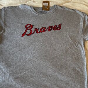 Mitchell & Ness Gray Braves Short Sleeve Tee
